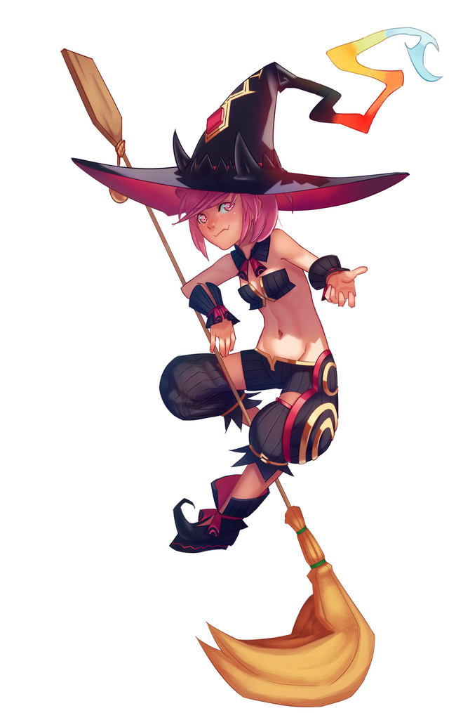 Witch Natsuki - Doki Doki Literature Club, Natsuki, Anime art, Visual novel, Crossover, Disgaea, Metallia, Crossover