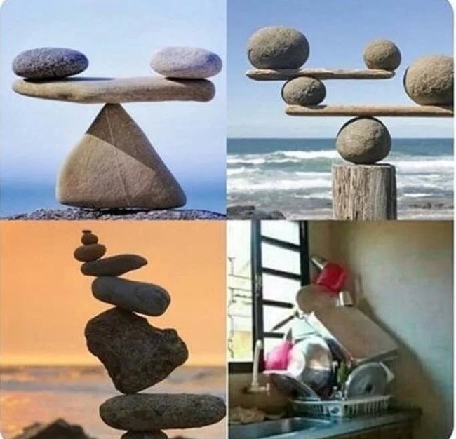 It's not a mess, it's the art of balance - Joke, Humor, Balance, A rock, Mess