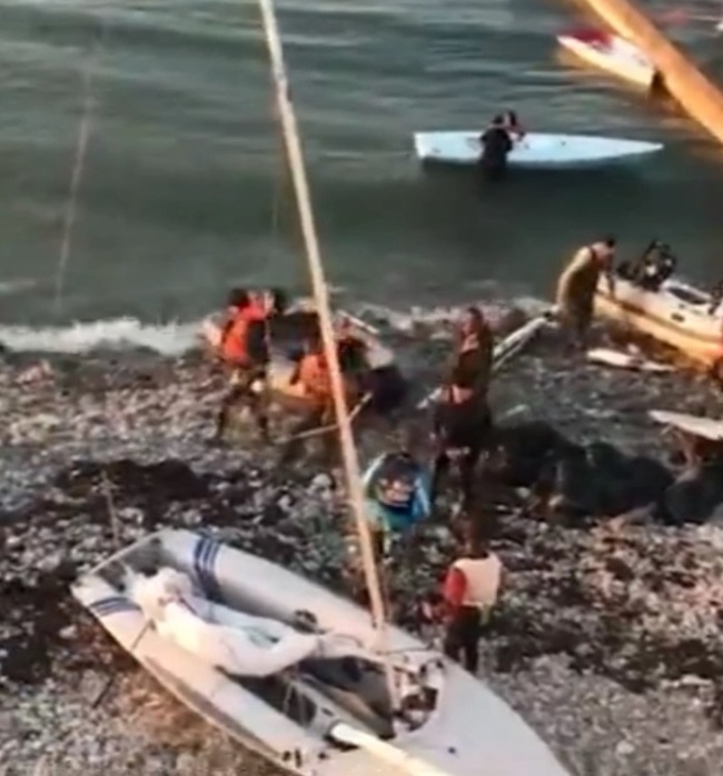 Disaster during the regatta, 20 sailboats capsized - Gelendzhik, Sea, Regatta, Sailboat, Children, Sailors, Catastrophe, Video, Longpost