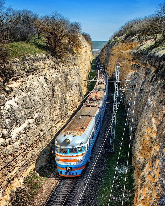 Electric train ER1 passes through the Shavrinskaya dredging - , , The photo