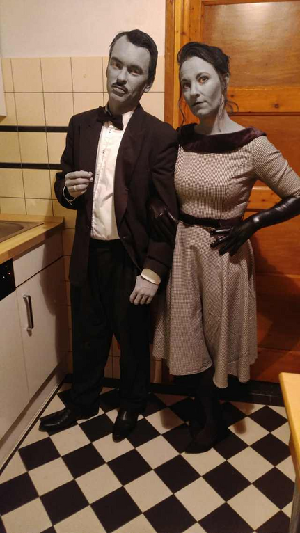 Great couple costume for halloween - The photo, Costume, Halloween costume, People, Black and white