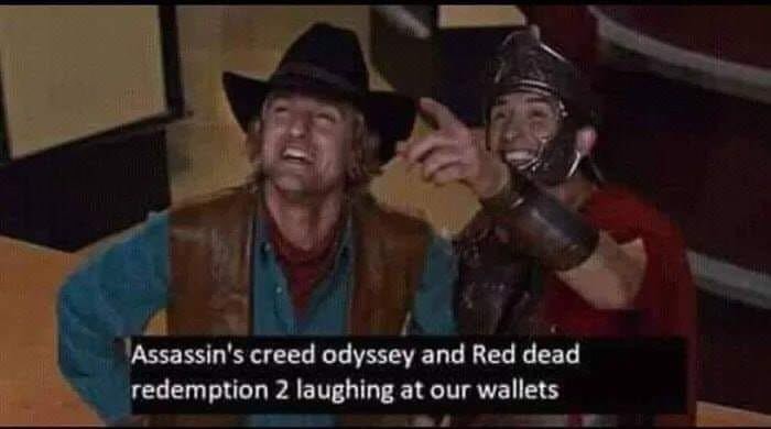 Odyssey and RDR2 laugh at your wallets - Assassins creed odyssey, Games, Wallet, Red dead redemption 2