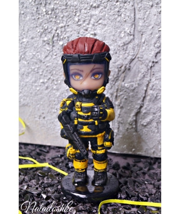 Finka Tom Clancy's Rainbow Six. chibi figurine (handmade) - My, Handmade, Longpost, Tom clancy's rainbow six siege, , Needlework, Figurine, Chibi, Figurines