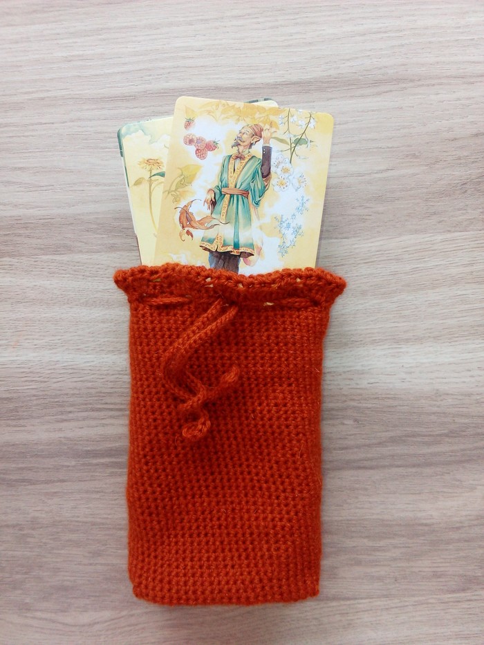 knitted pouch - My, Tarot cards, Pouch, Knitting, 