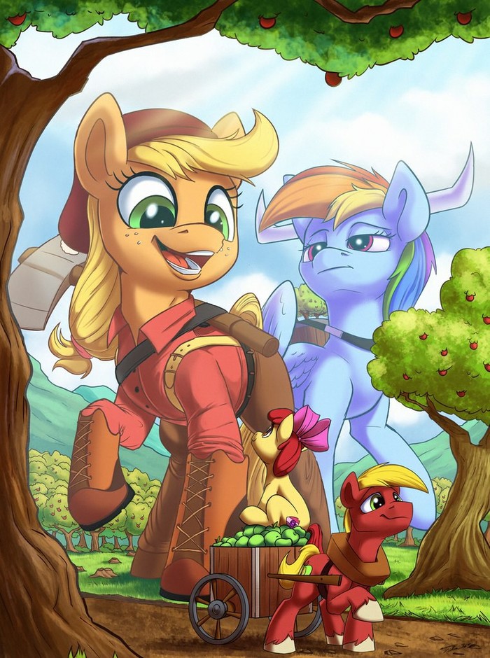 Мои Большие Пони - My Little Pony, Applejack, Rainbow Dash, Applebloom, Big Macintosh, Giant Pony, Tsitra360