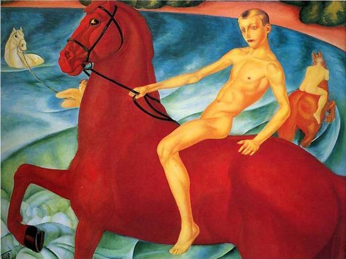 In the painting Bathing a Red Horse, a naked boy was covered with private parts - My, Bathing the Red Horse, Petrov-Vodkin, Deputies, , Saratov, Old Believers