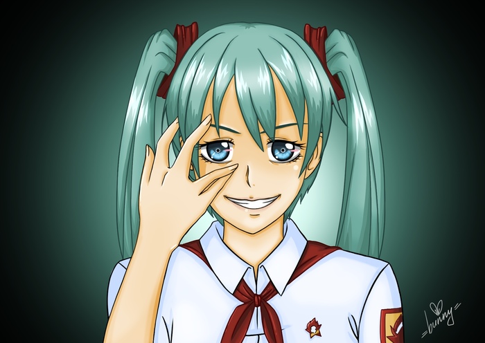 I see everything! - Endless summer, Visual novel, Hatsune Miku, Art, Bunny