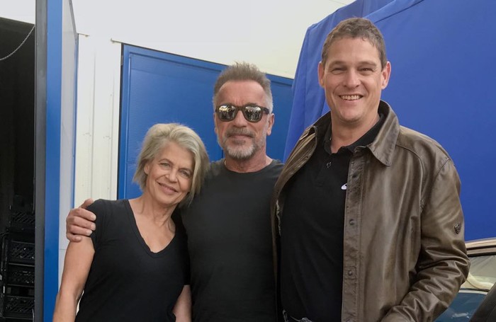 Fresh photo from the filming of the new Terminator. - Terminator, The photo, Filming, Arnold Schwarzenegger, Linda Hamilton, Celebrities
