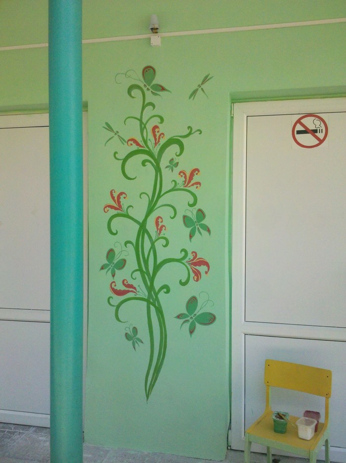 Garden decoration - My, Wall painting, , Longpost