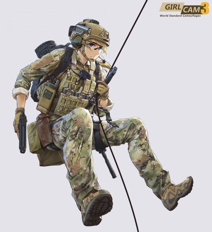 Military girls Anime Art, , 