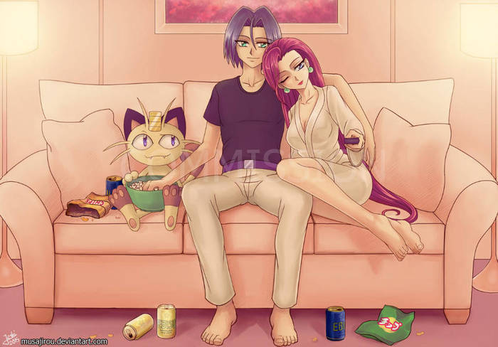 TRio chilling out - Deviantart, Art, Anime art, Pokemon, Team R