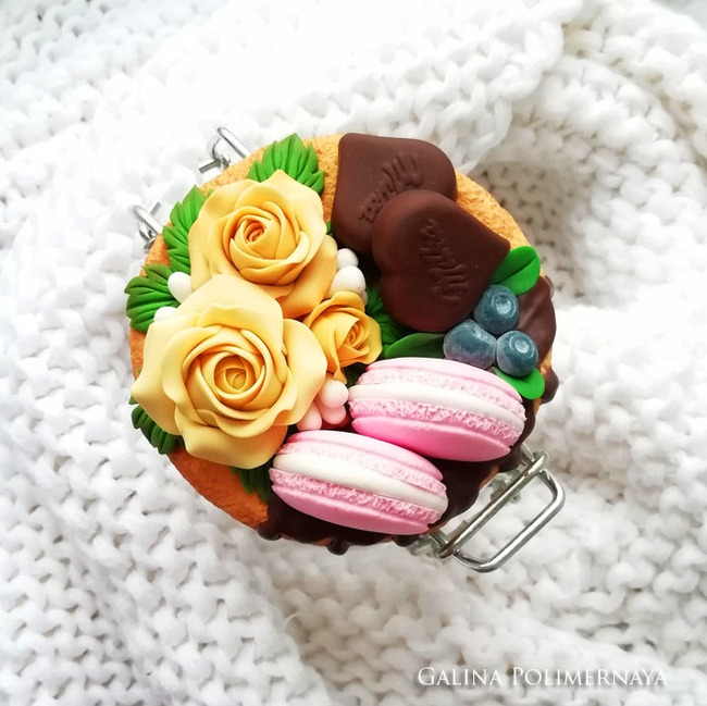 Polymer goodness post ^_^ - My, Лепка, Polymer clay, the Rose, Sweets, Handmade, Needlework without process, Handmade, Longpost