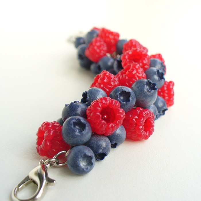 A selection of berry bracelets - My, Berries, , A bracelet, Needlework without process, Polymer clay, Decoration, Longpost