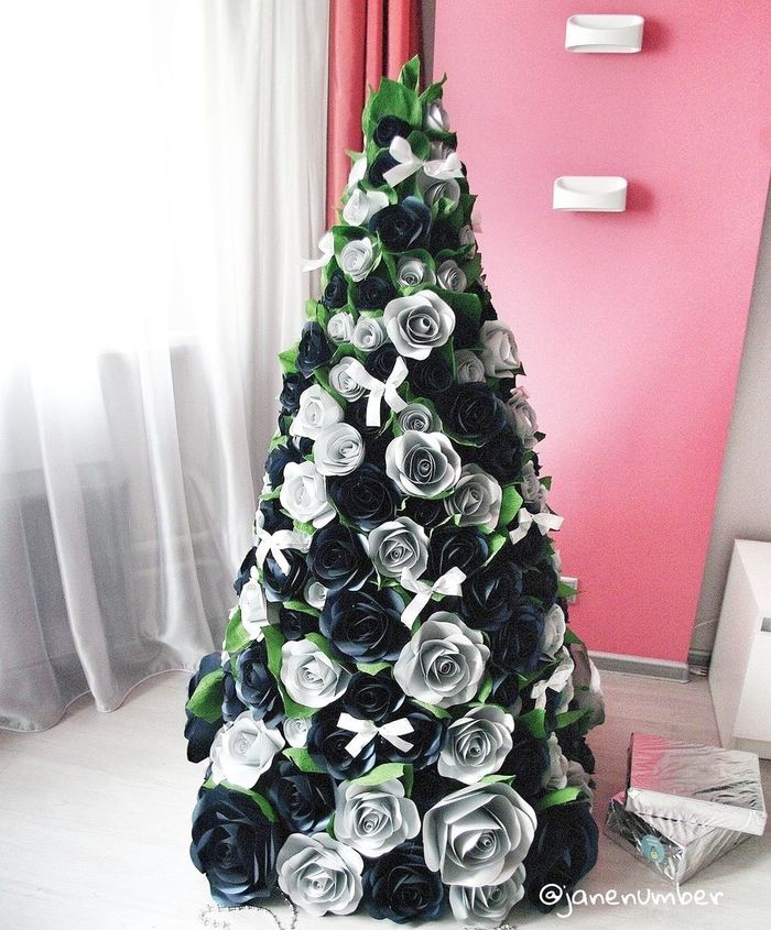 Christmas tree we made - My, Decor, Paper, Handmade, New Year, Winter, Christmas trees