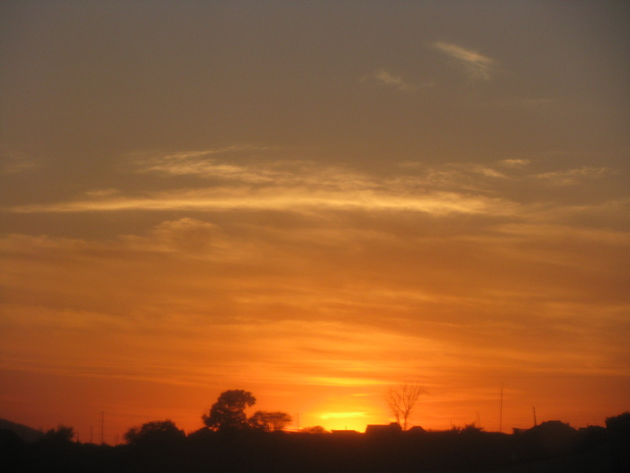 Sunset from the window - My, Photo on sneaker, Sunset