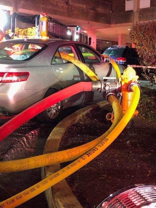 Do not park near a fire hydrant - Firefighters, Hydrant