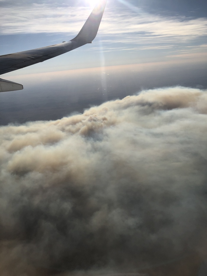 These are not clouds. - My, Forest, The photo, Airplane, Fire