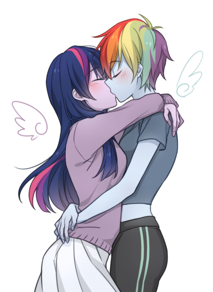 Twi and Dashie - My little pony, Twilight sparkle, Rainbow dash, Shipping, MLP Lesbian, PonyArt, Equestria girls