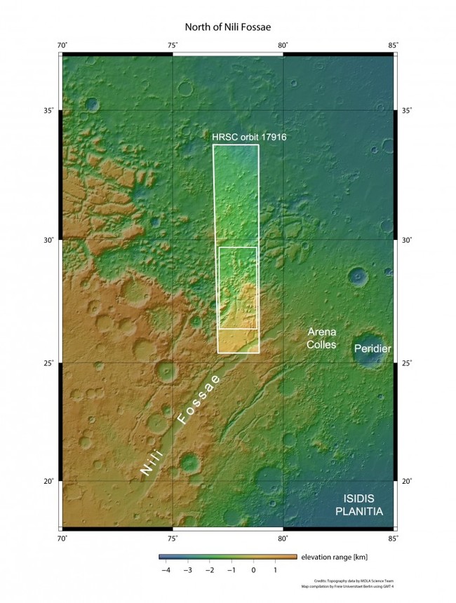 The Nili Fossae region through the eyes of Mars Express - Space, Mars, Mars Express, Regions, Apparatus, Relief, Longpost