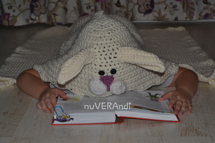 My bunny - I'm your bunny! - Hare, Plaid, Needlework without process, Needlework, Crochet, Knitting, My, Children, Longpost
