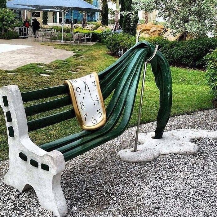 floated - Benches, Salvador Dali, Time, From the network, Creative, Sculpture, Art