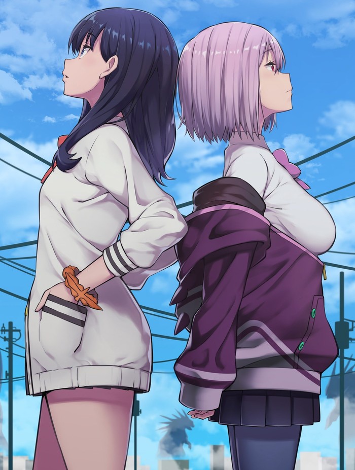 Anime Art #140 - Anime art, SSSS Gridman, Takarada Rikka, Shinjou Akane, Schoolgirls, Anime