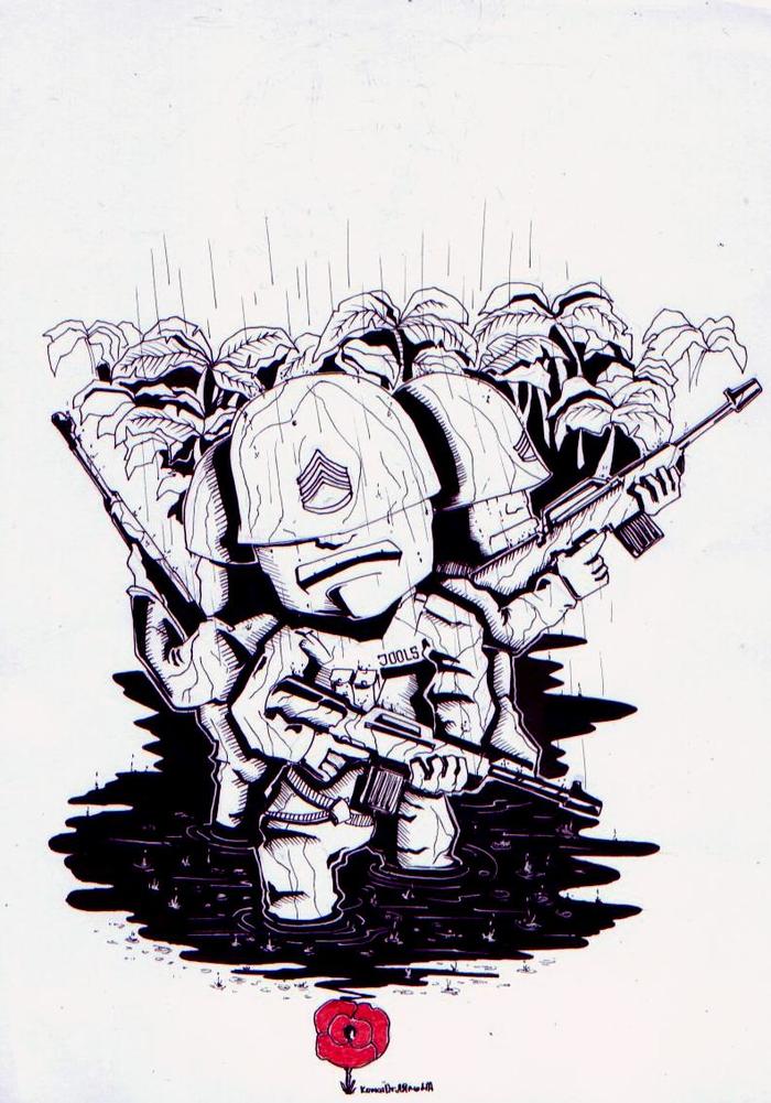 Cannon Fodder - My, Drawing, Painting, Traditional art, Retro Games, Fan art