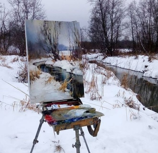 Realistic - Longpost, Oil painting, Landscape, Painting