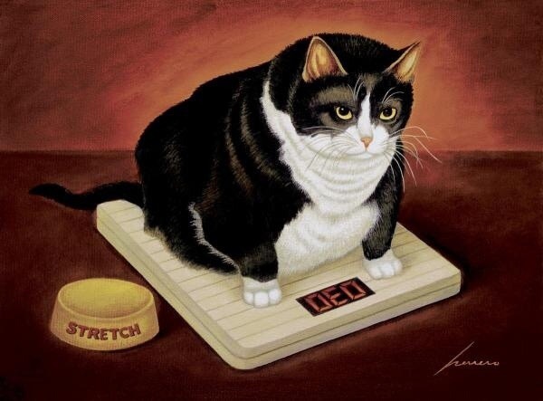 Good well-fed cats of the American artist Lowell Herrero (Lowell Herrero) - Art, cat, Fat cats, Longpost