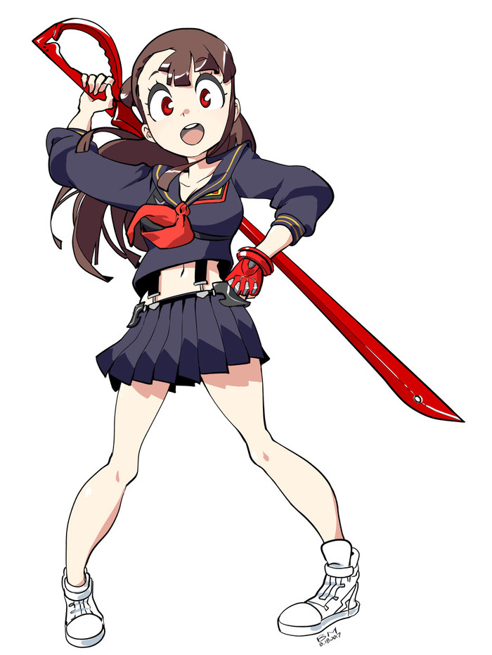 [Kill la Kill] X [Little Witch Academia] - Kill la Kill, Little witch academia, Crossover, Anime art, Anime, Bearthemighty, Longpost