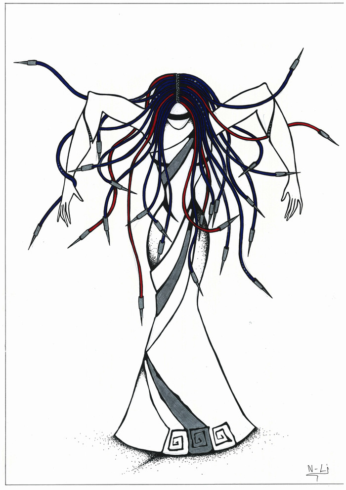 Gorgona - My, Medusa Gorgon, Graphics, Technologies, Mythology, Drawing