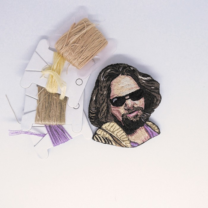 Some portrait embroidery - My, Friday, The Big Lebowski, Needlework without process, Embroidery