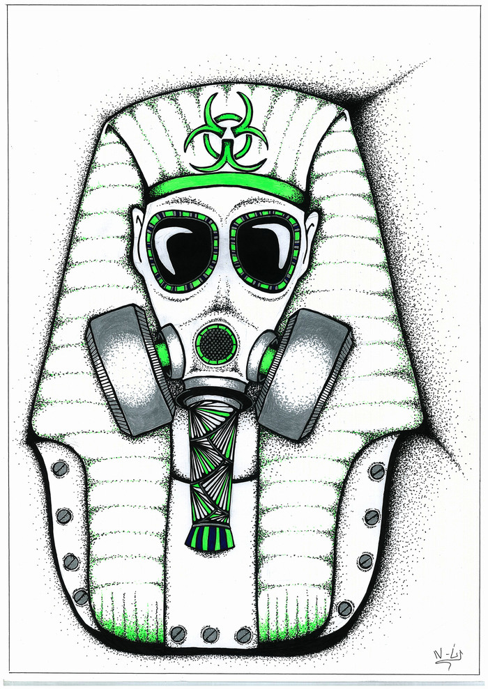 Toxic fairytales. Pharaon - My, Biohazard, Pharaoh, Mask, Mask, Cyberpunk, Art, Graphics, Drawing