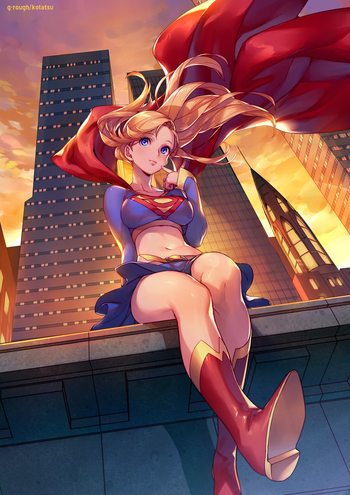 Supergirl - Anime art, Anime, Supergirl, Dc comics, Kotatsu