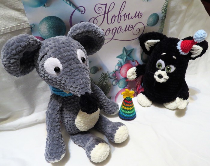 Mouse - My, Longpost, Needlework, Needlework without process, Knitting, New Year, Soft toy, Hobby, Amigurumi