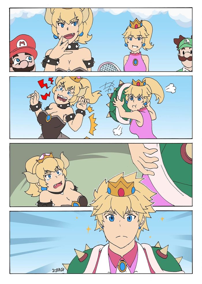 Super shell - Bowsette, Mario, Princess peach, Super crown, Luigi, Comics