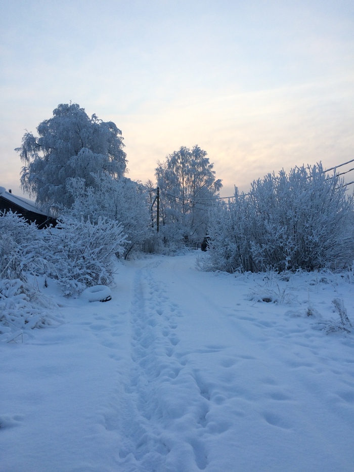 В деревне Череповец, Деревня, Зима