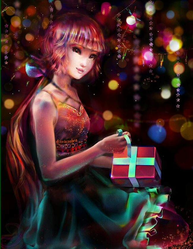 The holiday comes to us! - Anime, Not anime, Vocaloid, Meiko, Hatsune Miku, , Anime art, Christmas, Longpost