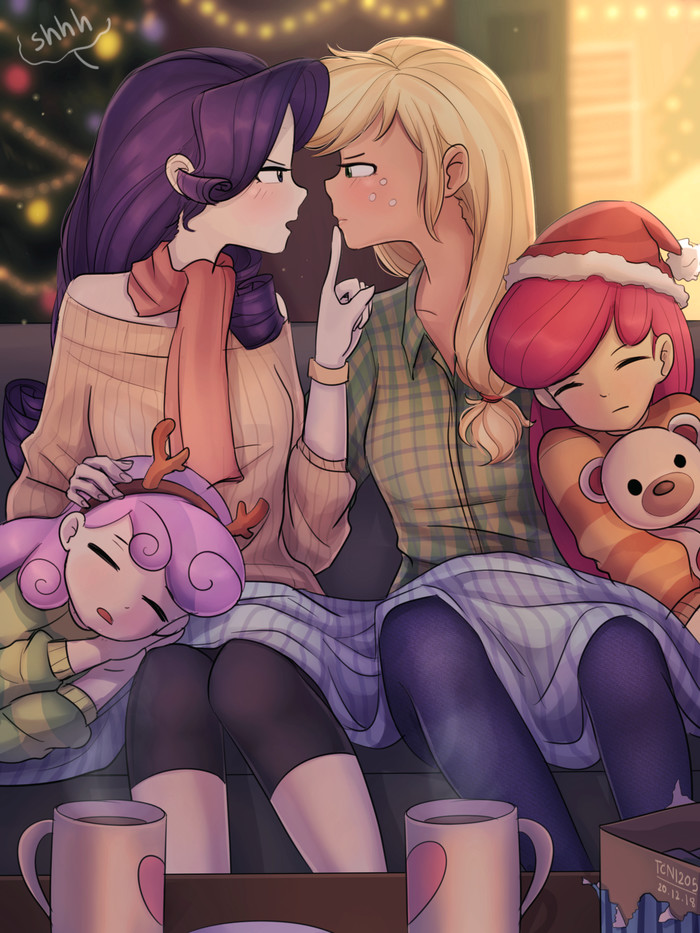 Rarijack Christmas - My little pony, Equestria girls, Rarity, Applejack, MLP Lesbian, Shipping, Looknamtcn, Longpost