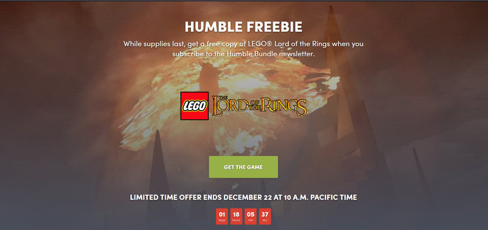 Раздача LEGO The Lord of the Rings от Humble Bundle Steam халява, Humble Bundle, Временно