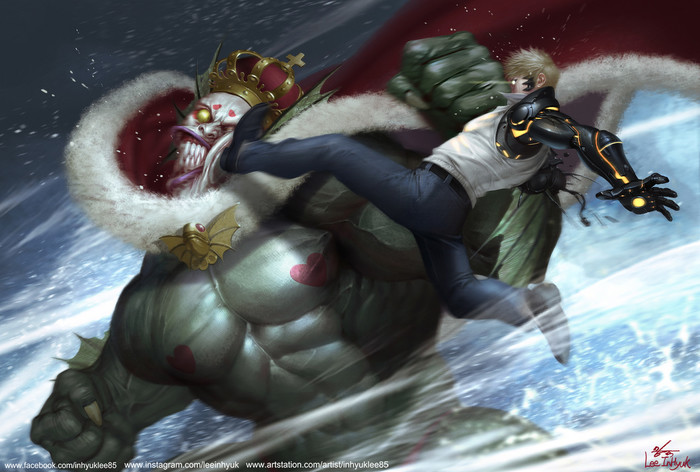 Deep sea king vs Genos Art Onepunchman, , , Inhyuk Lee, Genos, Deep Sea King