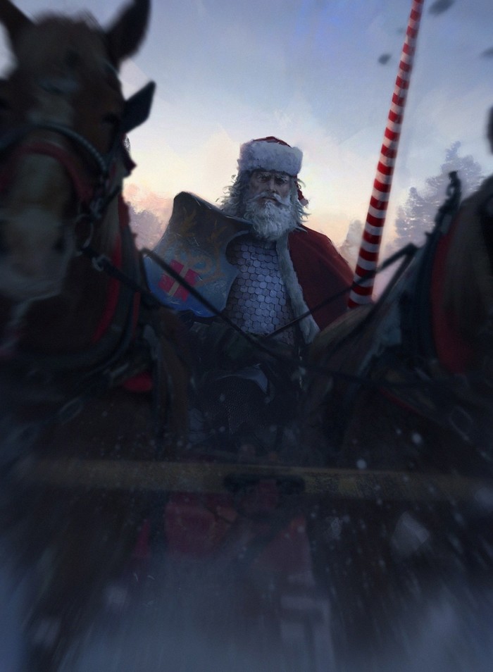 King Santa - Art, Drawing, Santa Claus, Erikas Perl