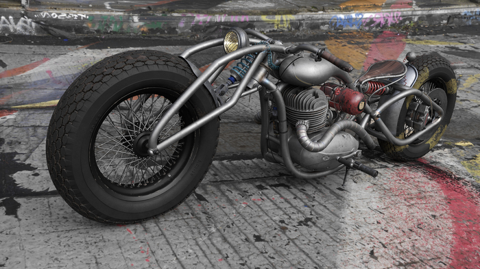 Jawa 354 "Charon" custom moto , , , , 3ds Max, Substance painter, Photoshop, , Corona Render