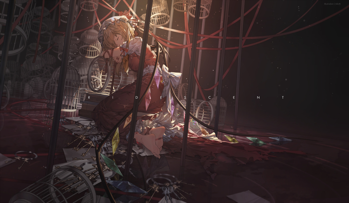 Flandre scarlet - Anime, Anime art, Touhou, Flandre scarlet, Mivit