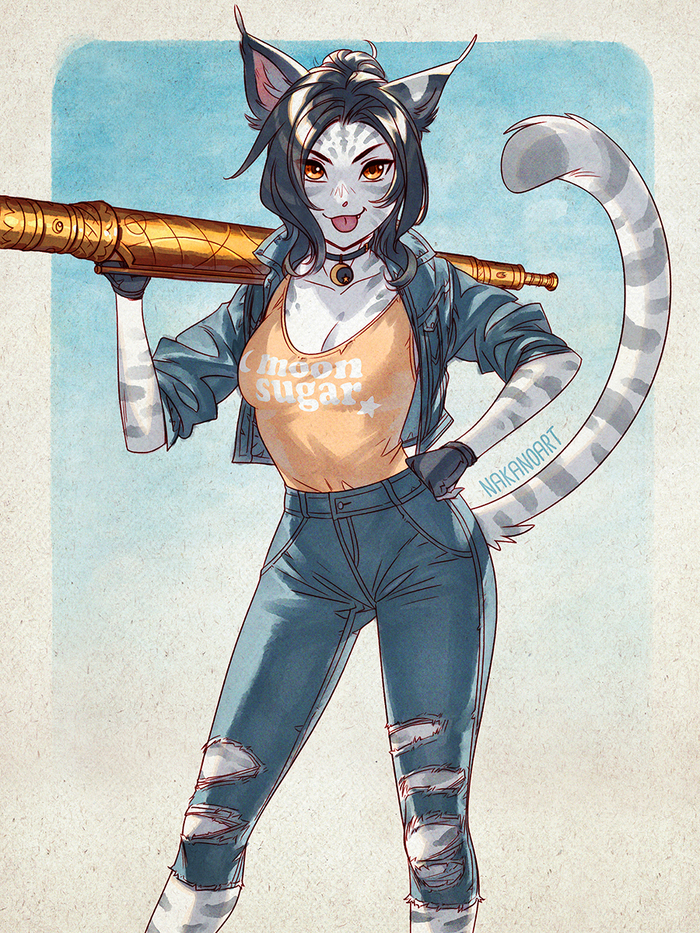 Modern Khajiit - Nakanoart, Khajiit, The elder scrolls, Games, Art