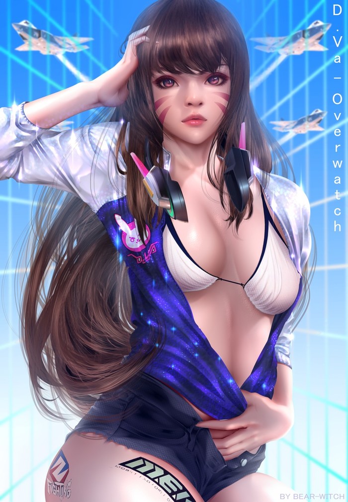 Overwatch Art Overwatch, , Dva, Blizzard,  , Bear-witch