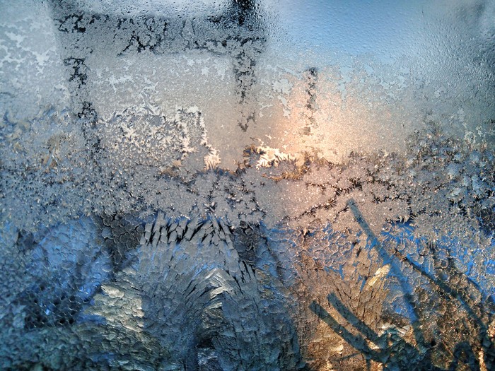 winter arts - My, Winter, Patterns on the window, Village, Altai region, Morning, The photo