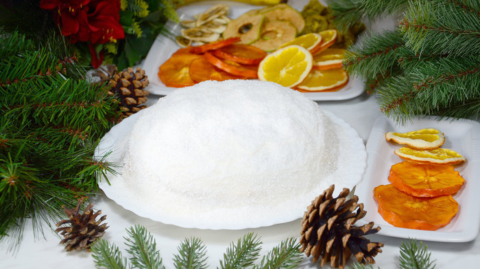 Cake without baking Snowball - My, Video recipe, Recipe, Video, Longpost, Food, Cake, No baking