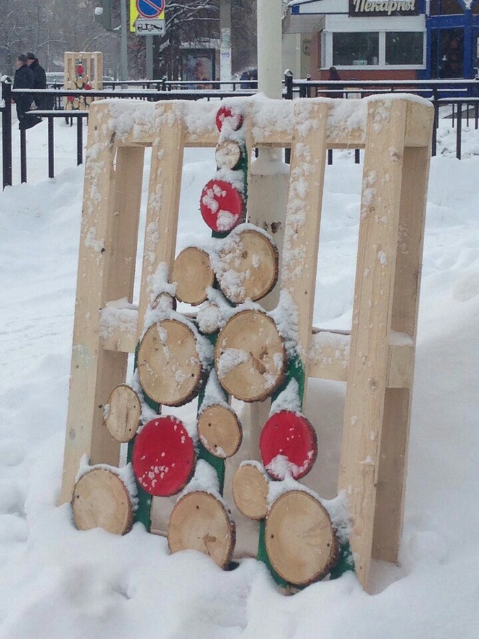 The holiday comes to us - New Year, Tatarstan, Longpost, Creative, Christmas tree, Pallets