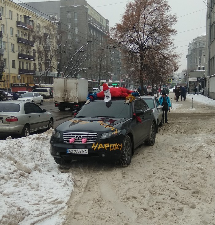 funny car - My, Kharkov, Good mood, Father Frost, Just